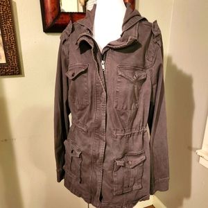 Market and Spruce 1X grey‎ heavy army style stonewashed jacket